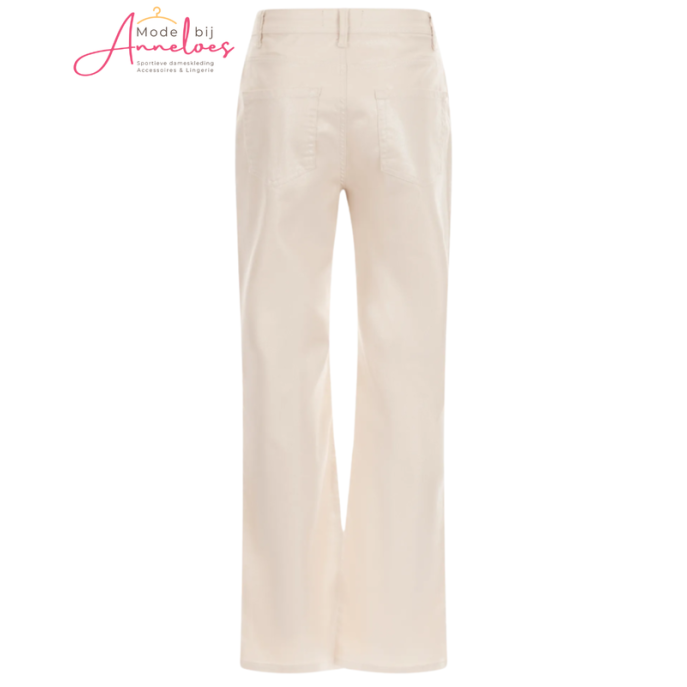 Elvira Broek Liselot glans Creme pearl